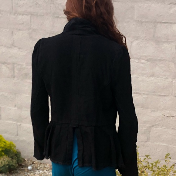 Free People corduroy and lace long bell sleeve peplum jacket military buttons - Picture 9 of 16